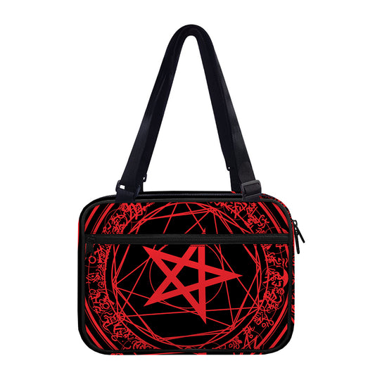 Magic Pentagram Symbol Print Double Strap Bible Bag