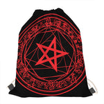 Magic Pentagram Symbol Print Drawstring Bag