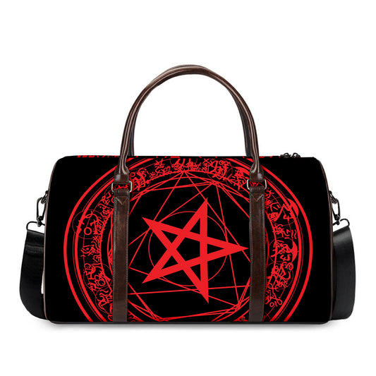 Magic Pentagram Symbol Print Duffle Bag