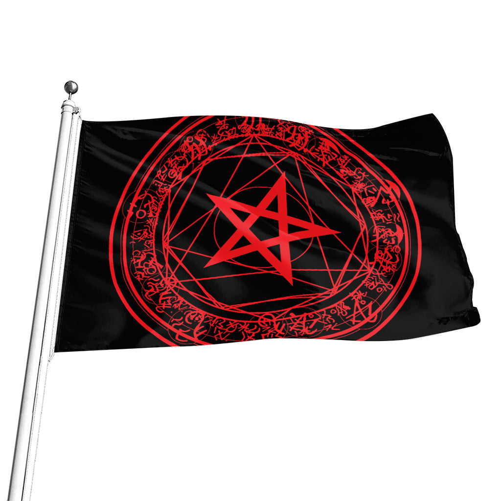 Magic Pentagram Symbol Print Flag