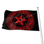 Magic Pentagram Symbol Print Flag