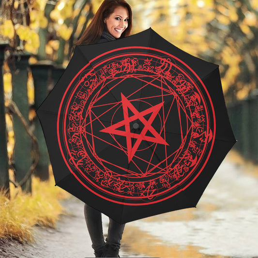 Magic Pentagram Symbol Print Foldable Umbrella