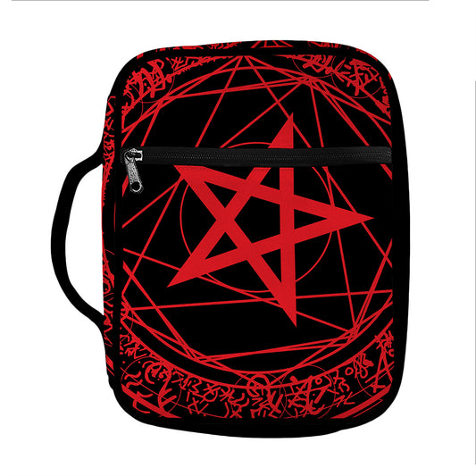 Magic Pentagram Symbol Print Front Pocket Bible Bag