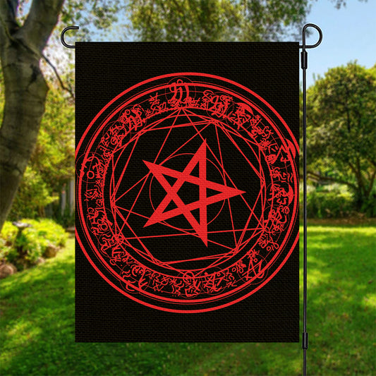 Magic Pentagram Symbol Print Garden Flag