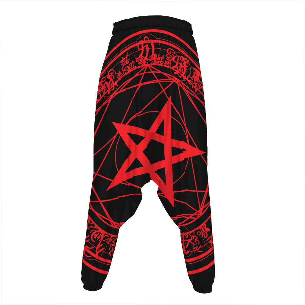 Magic Pentagram Symbol Print Hammer Pants