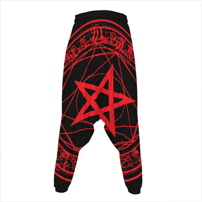 Magic Pentagram Symbol Print Hammer Pants