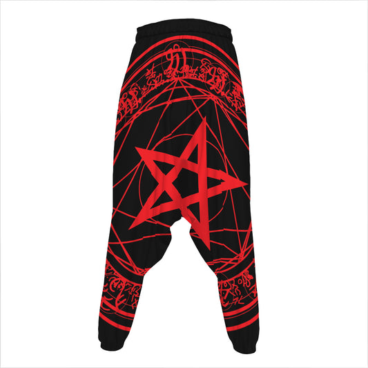 Magic Pentagram Symbol Print Hammer Pants
