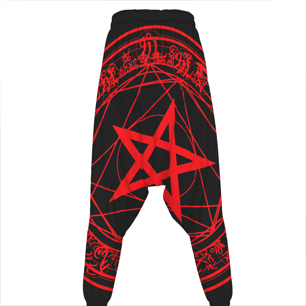 Magic Pentagram Symbol Print Hammer Pants