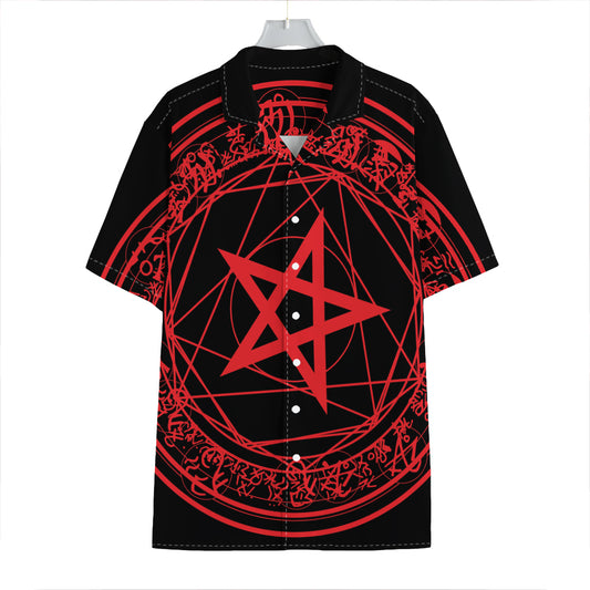 Magic Pentagram Symbol Print Hawaiian Shirt