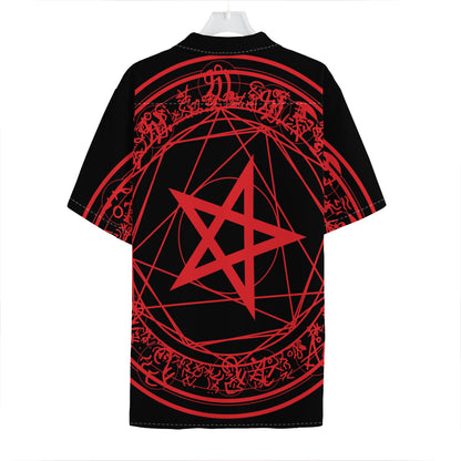 Magic Pentagram Symbol Print Hawaiian Shirt