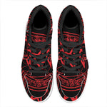 Magic Pentagram Symbol Print High Top Leather Sneakers