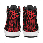 Magic Pentagram Symbol Print High Top Leather Sneakers