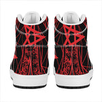 Magic Pentagram Symbol Print High Top Leather Sneakers