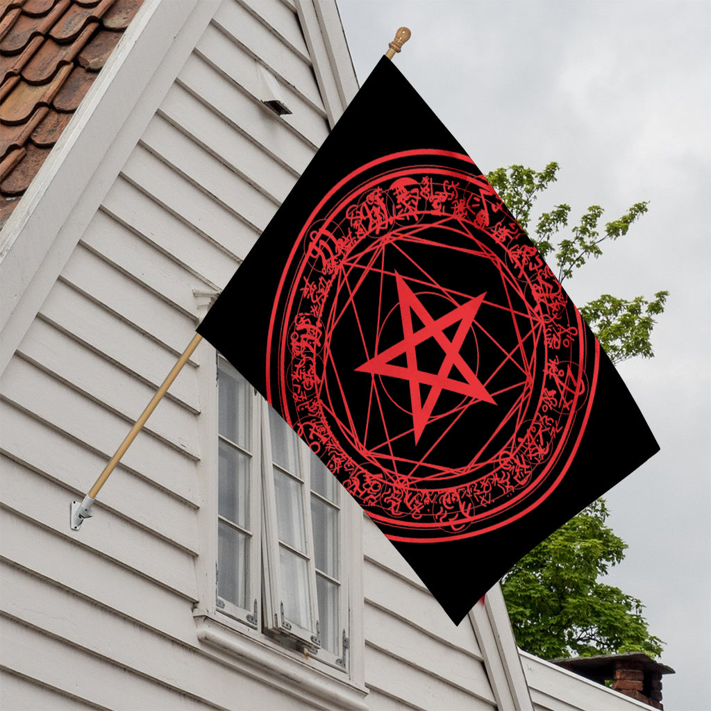Magic Pentagram Symbol Print House Flag