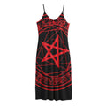 Magic Pentagram Symbol Print Jersey Midi Cami Dress