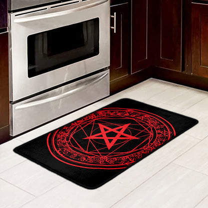 Magic Pentagram Symbol Print Kitchen Mat