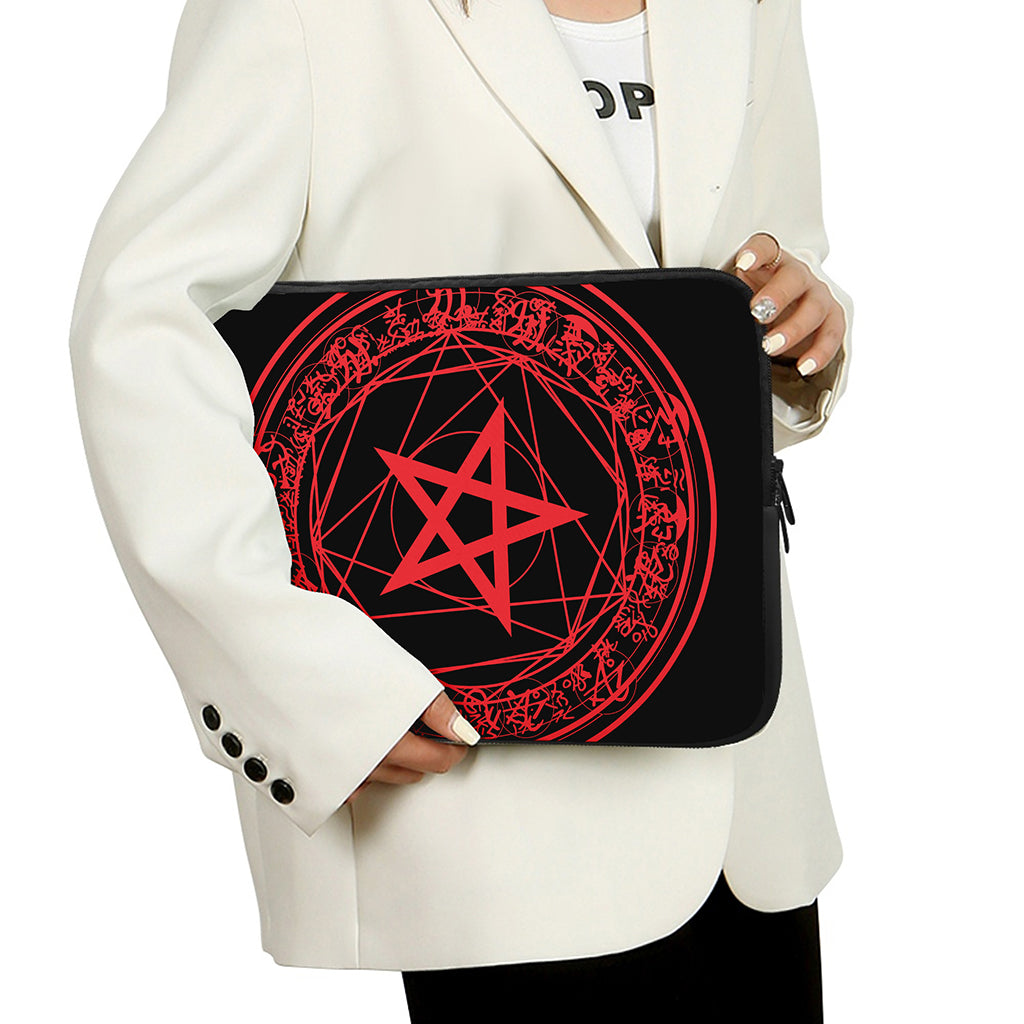 Magic Pentagram Symbol Print Laptop Sleeve