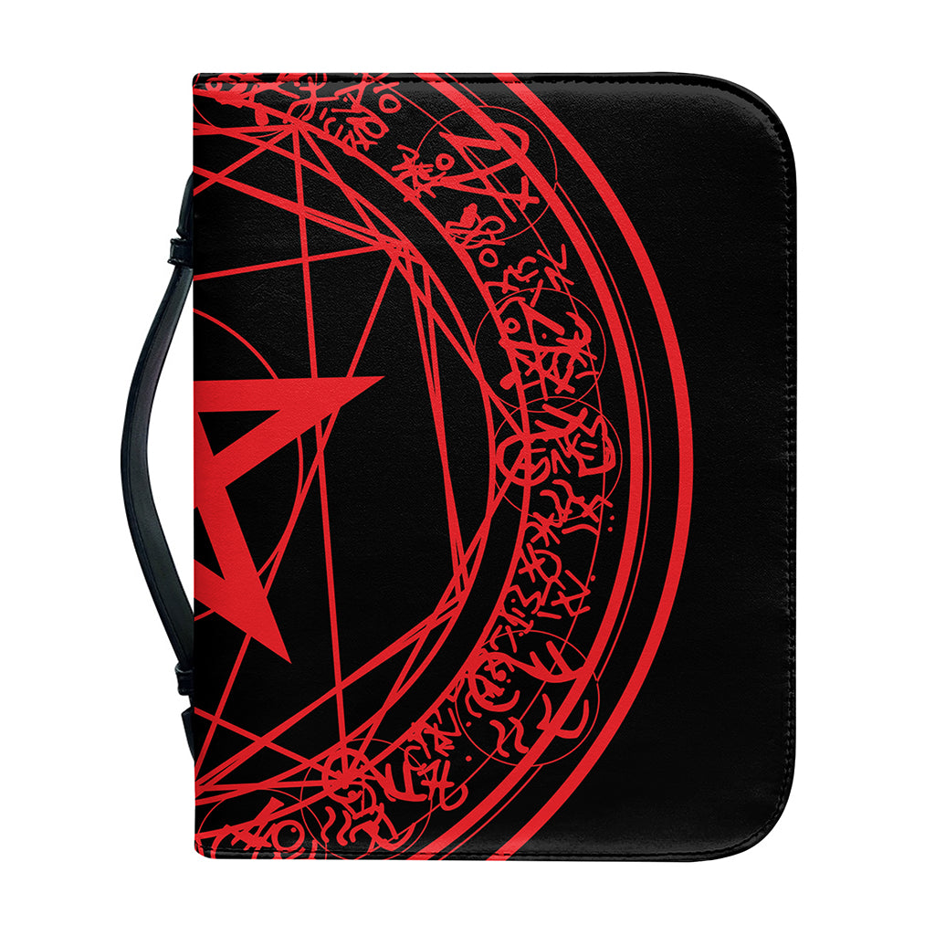 Magic Pentagram Symbol Print Leather Bible Cover