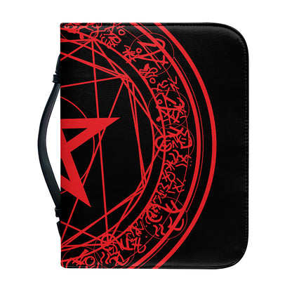 Magic Pentagram Symbol Print Leather Bible Cover