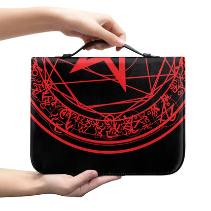 Magic Pentagram Symbol Print Leather Bible Cover