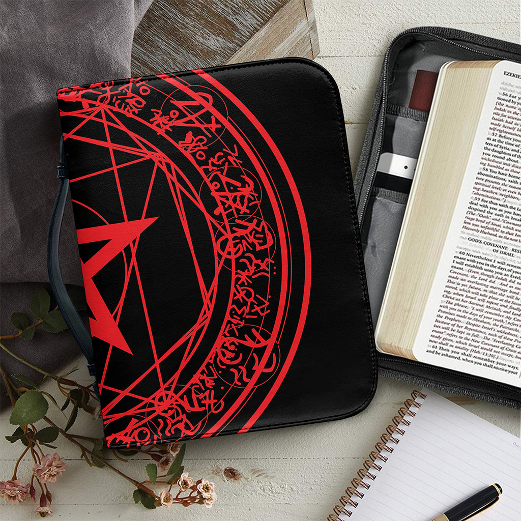 Magic Pentagram Symbol Print Leather Bible Cover