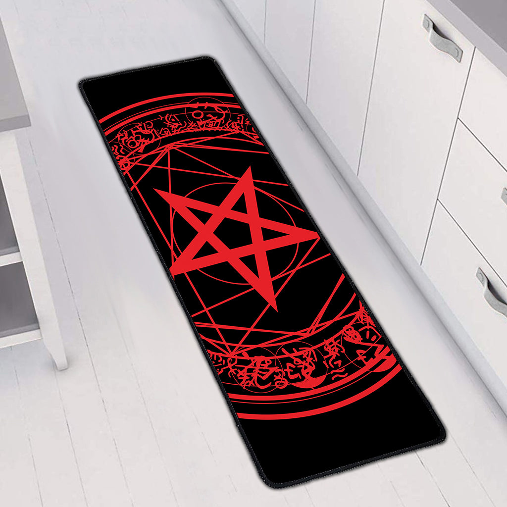 Magic Pentagram Symbol Print Long Kitchen Mat