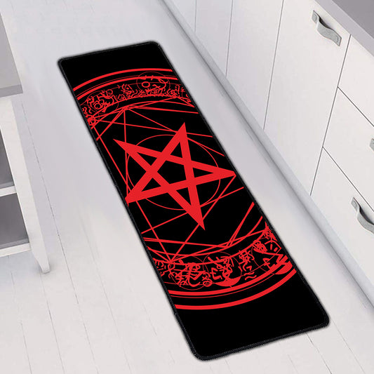 Magic Pentagram Symbol Print Long Kitchen Mat