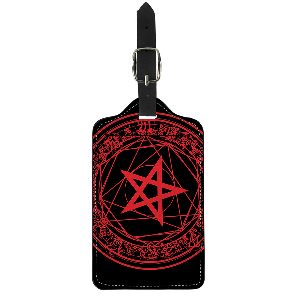 Magic Pentagram Symbol Print Luggage Tag
