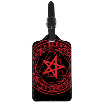 Magic Pentagram Symbol Print Luggage Tag