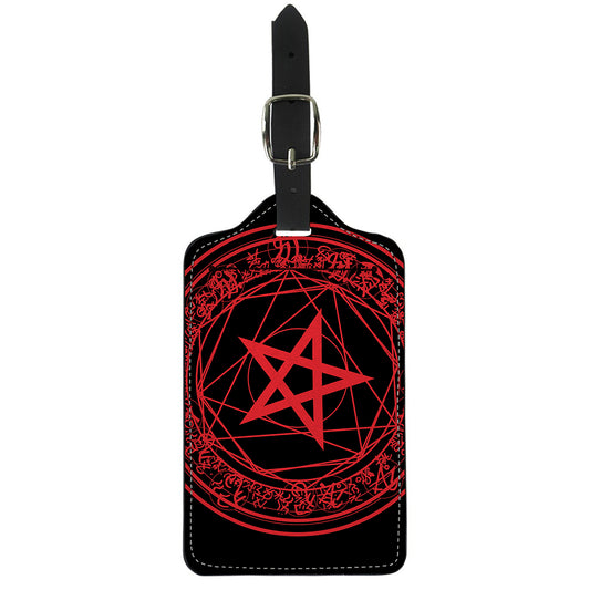 Magic Pentagram Symbol Print Luggage Tag