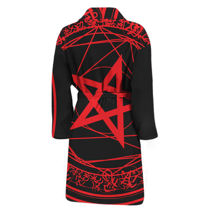 Magic Pentagram Symbol Print Men's Bathrobe
