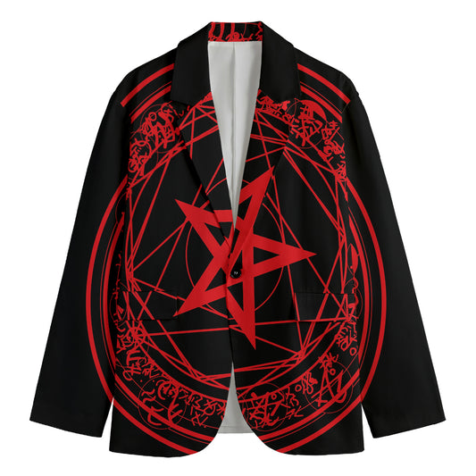 Magic Pentagram Symbol Print Men's Blazer