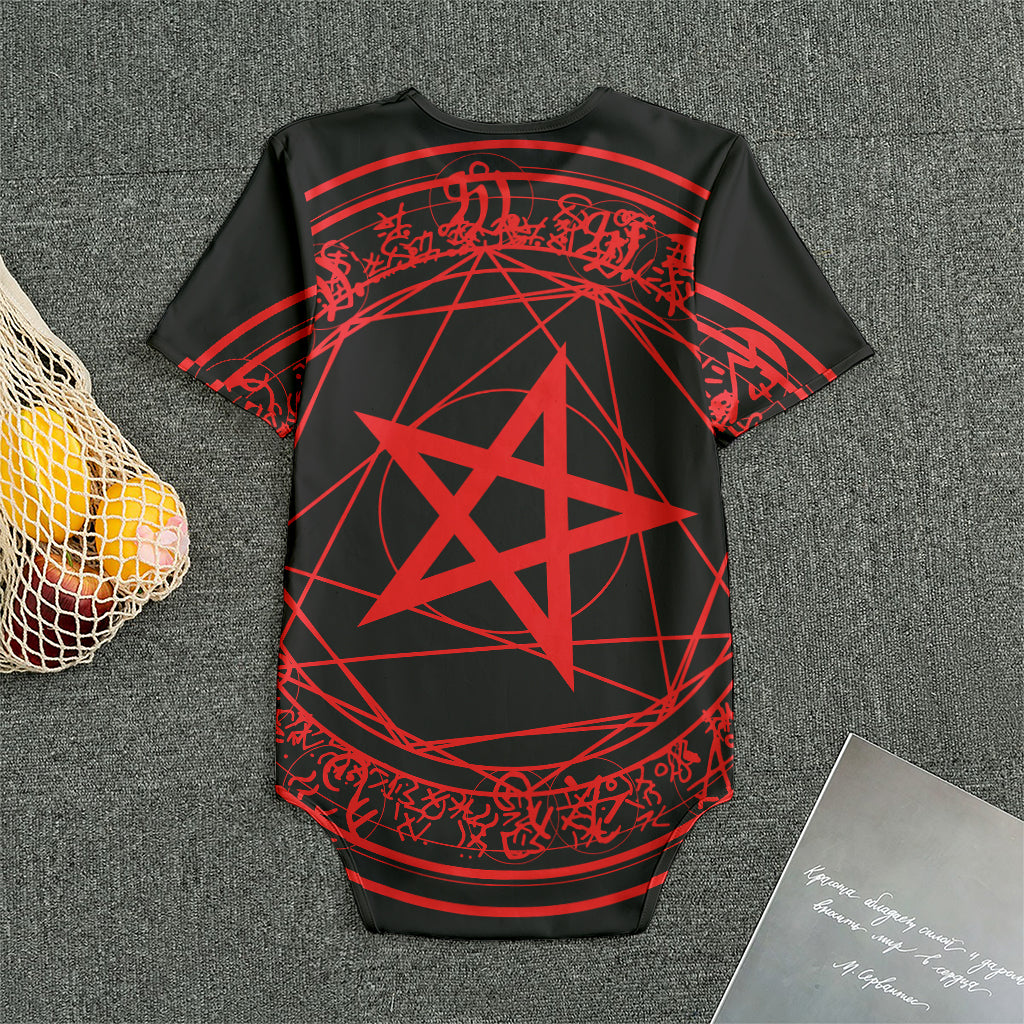 Magic Pentagram Symbol Print Men's Bodysuit
