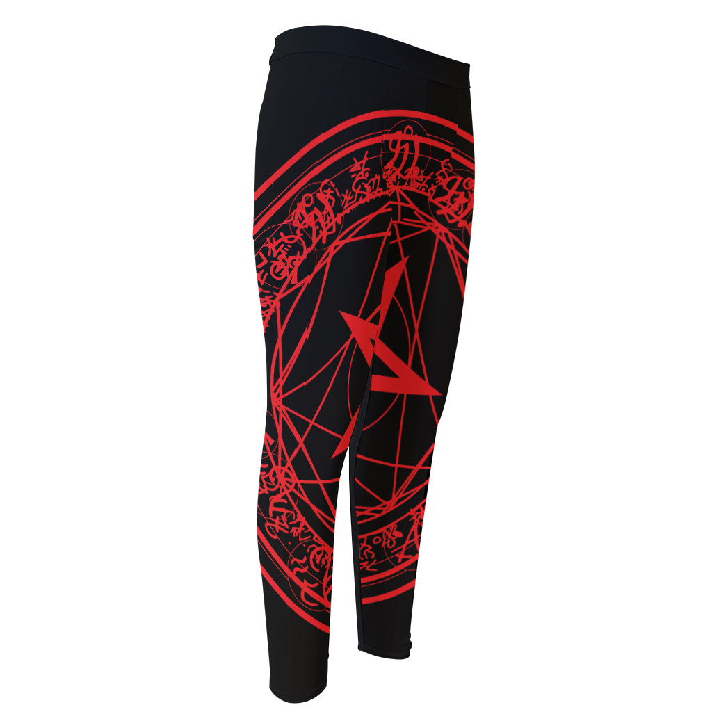 Magic Pentagram Symbol Print Men's Compression Pants