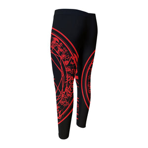 Magic Pentagram Symbol Print Men's Compression Pants