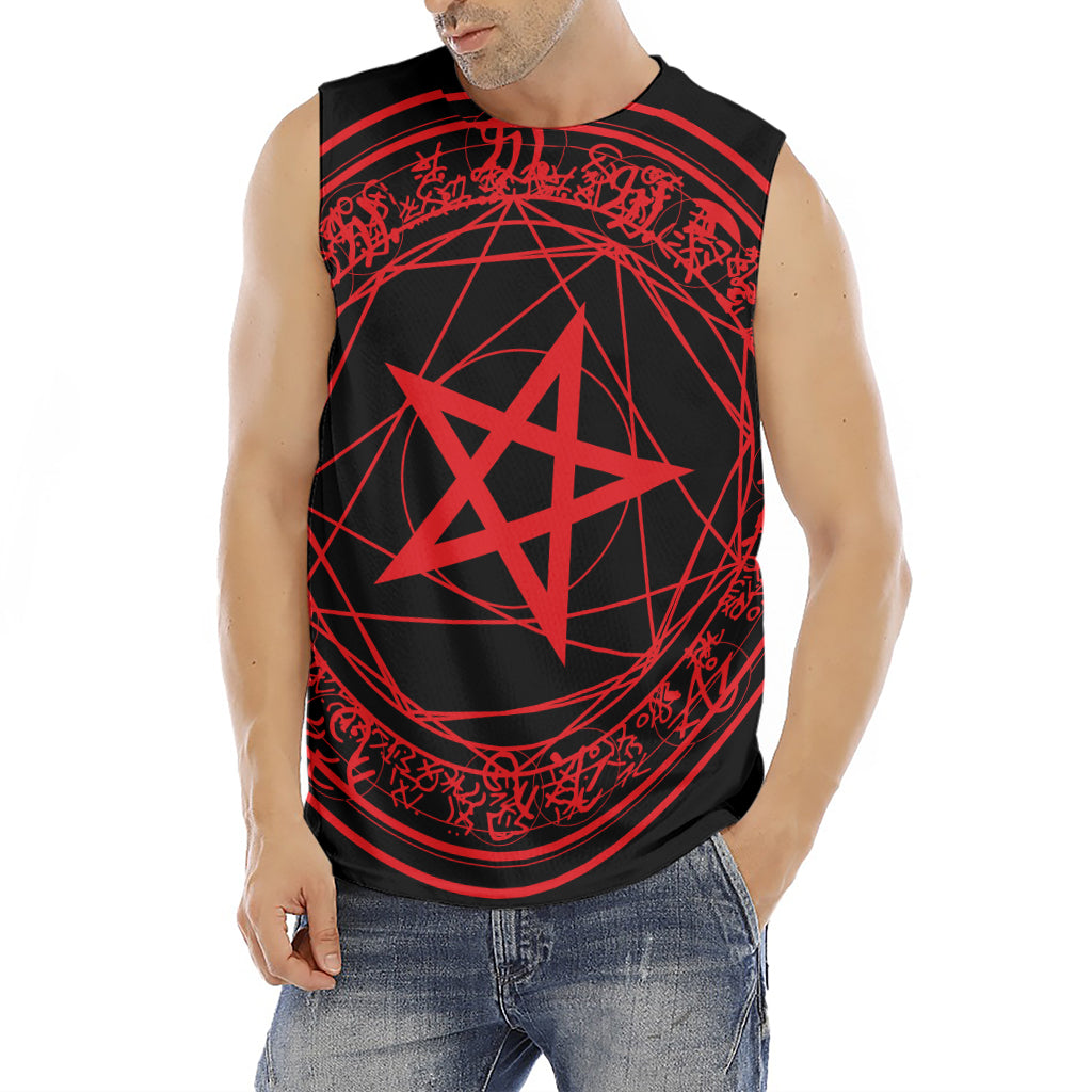 Magic Pentagram Symbol Print Men's Fitness Tank Top