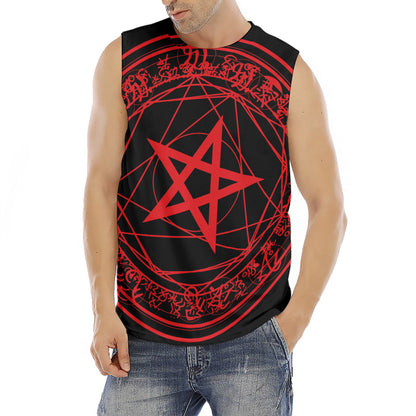 Magic Pentagram Symbol Print Men's Fitness Tank Top