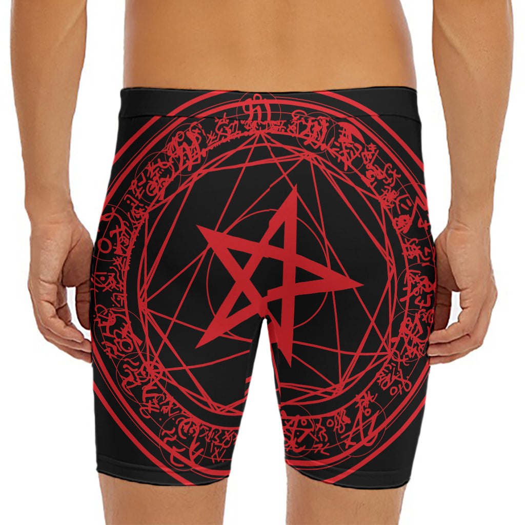 Magic Pentagram Symbol Print Men's Long Boxer Briefs
