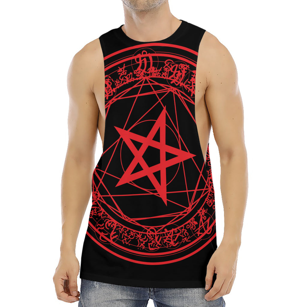 Magic Pentagram Symbol Print Men's Muscle Tank Top