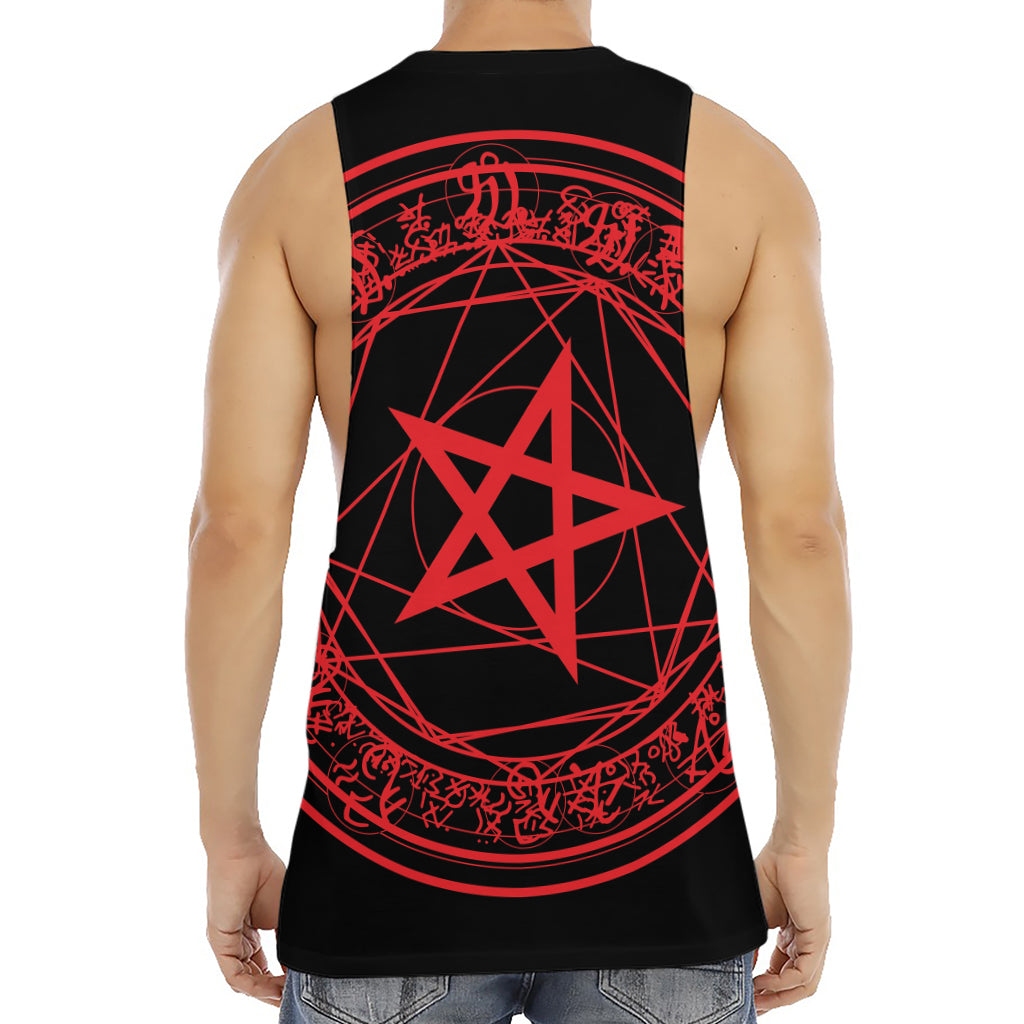 Magic Pentagram Symbol Print Men's Muscle Tank Top