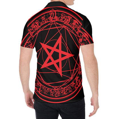 Magic Pentagram Symbol Print Men's Shirt