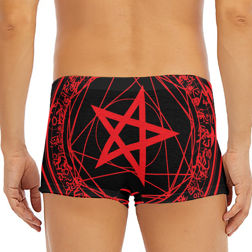 Magic Pentagram Symbol Print Men's Short Boxer Briefs