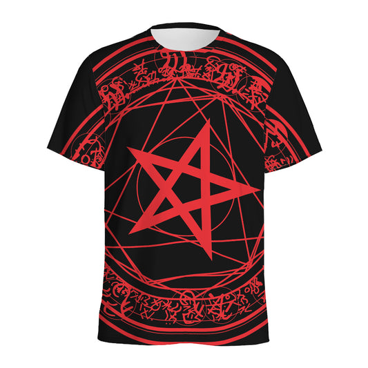 Magic Pentagram Symbol Print Men's Sports T-Shirt
