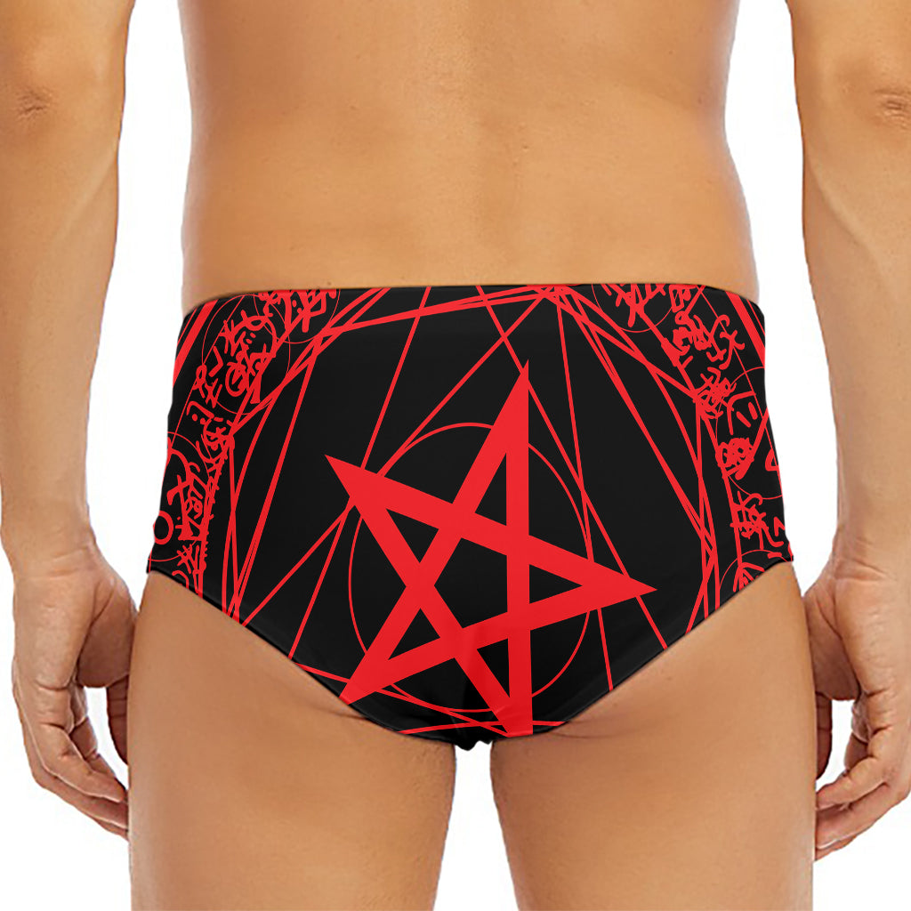 Magic Pentagram Symbol Print Men's Triangle Swim Briefs