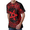 Magic Pentagram Symbol Print Men's Velvet T-Shirt