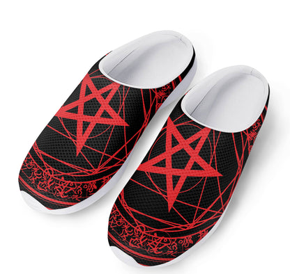 Magic Pentagram Symbol Print Mesh Casual Shoes