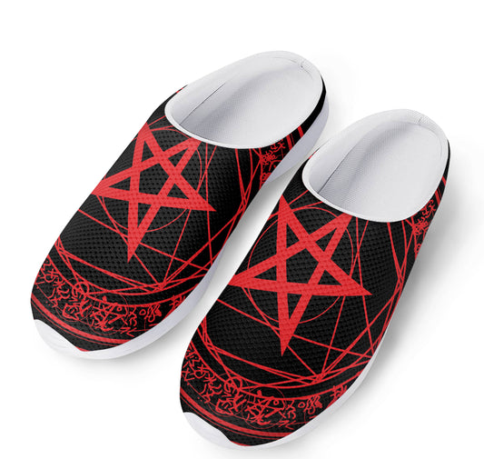Magic Pentagram Symbol Print Mesh Casual Shoes