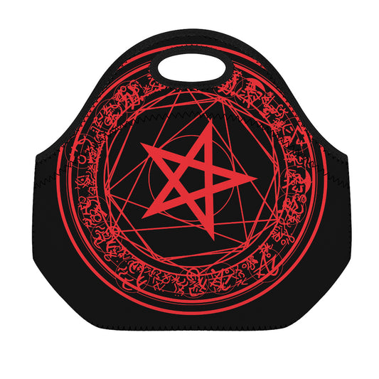 Magic Pentagram Symbol Print Neoprene Lunch Bag