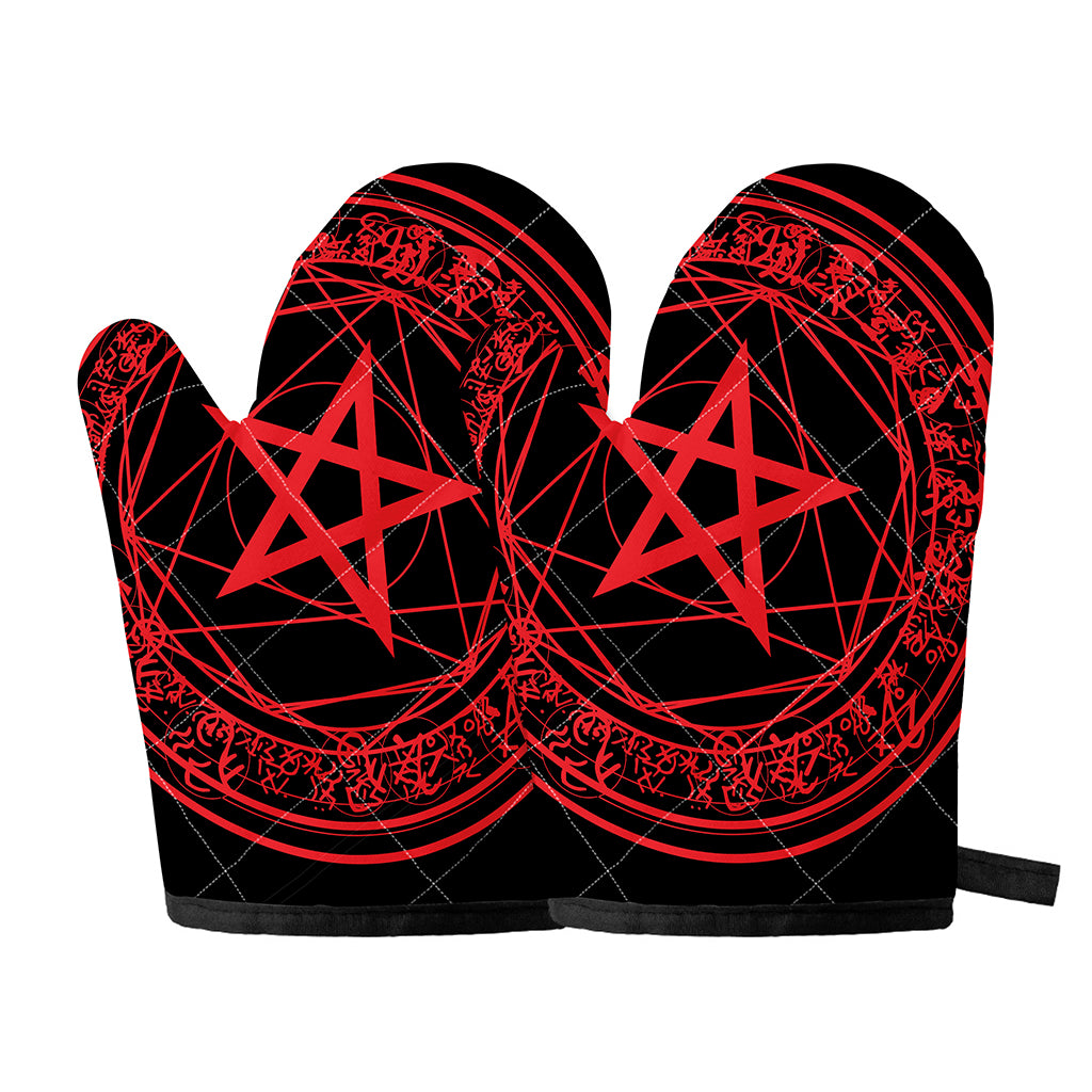 Magic Pentagram Symbol Print Oven Mitts