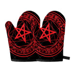 Magic Pentagram Symbol Print Oven Mitts